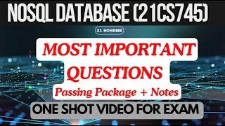 NoSQL(21CS745) IMPORTANT QUESTIONS+ Notes -ONE SHOT VIDEO FOR EXAM-VTU NOSQL Database #21cs745 #vtu