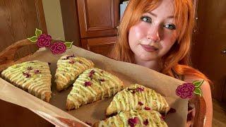 ASMR Baking Pistachio Rose Scones From Scratch (Close Whispered Voiceover)