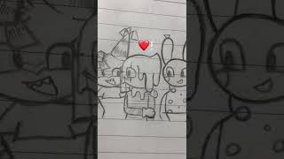 Blot x Tisha(Idk what can I put here)(ft: Circus trio, Shelly, Tisha, Vee)#art #dandysworld