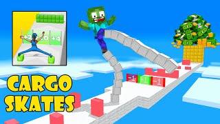 Minecraft Mobs : CARGO SKATES RUN CHALLENGE - Minecraft Animation