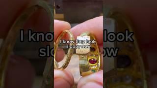 Sizing up two 18KY rings #RingSizing #Jewelry #Soldering