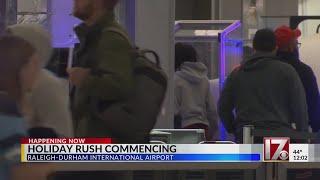 Holiday rush commencing at RDU airport