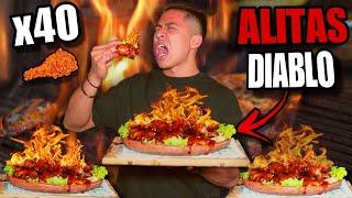 PUEDO COMER 40 ALITAS PICANTES y VIVIR para CONTARLO?  | **SALSA DIABLO 