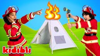 Tent on Fire! ️ Firefighter Kids Save the Day! ‍ Firefighter Rescue Videos for Kids | Kidibli