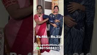 Mega CollectionsBest Price ChallengeRs.310 Linen Cotton Sarees & Rs.480 Popcorn Dual Sarees Only