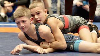U13 Danil Belohruchenko (UKR) vs Yehor Kobzar (UKR) 41kg. Greco-roman boys wrestling. B-cam-man