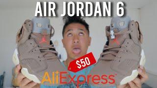 AliExpress Fake Air Jordan 6 Travis Scott British Khaki Review!! | On Feet