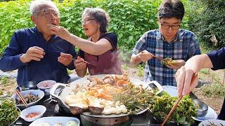 Cooking mukbang) Pork-lid pork belly fun for the whole family! Add kimchi and fried rice