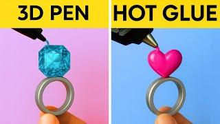 3D PEN VS. HOT GLUE  DIY Jewelry, Decor and Mini Crafts 