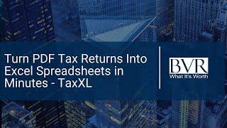 Turn PDF Tax Returns Into Excel Spreadsheets in Minutes - TaxXL