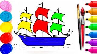 bolalar uchun kema chizish,बच्चों के लिए एक जहाज खींचना,drawing a ship for children