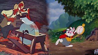 Br'er Fox chases White Rabbit from Alice in Wonderland / Disney Crossover