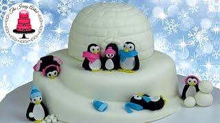 3D Igloo Cake With Penguins - How To With The Icing Artist And Vegetarian Baker