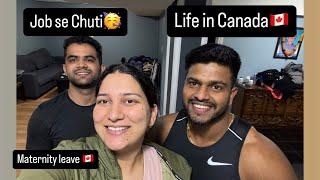 Job se chuti |Maternity leave in Canada| 9 month pregnancy| #nikkisworld