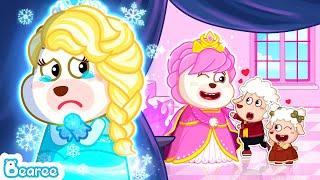 Pink vs Blue Princess | Blue Elsa Princess Feels Jealous of Pink Anna Princess | Bearee Kids Show