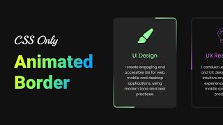 Animated border card design using HTML and CSS