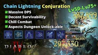 Sorcerer New Chain Lightning Conjuration Chill & Fast Leveling Build - Diablo 4