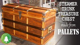 Steamer Trunk Treasure Chest Made From Reclaimed Pallet Wood.