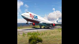 This Pilot is Awesome! Flying the Boeing 747 FlyUS from Short Runway