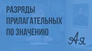 Разряды прилагательных по значению. Видеоурок по русскому языку 6 класс