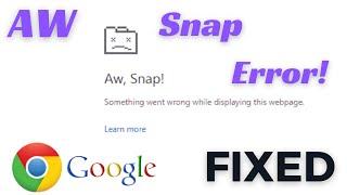 How to Fix Google Chrome Aw Snap Error | Google Chrome Ran Out of Memory AW Snap Error in Windows 10