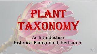 Plant taxonomy  An Introduction