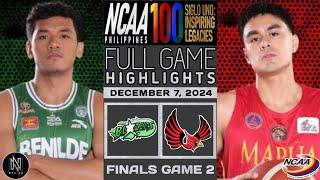 NCAA HIGHLIGHTS | BENILDE BLAZERS VS MAPUA CARDINALS FINALS GAME 2 | DECEMBER 7, 2024