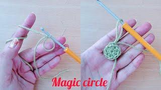 Crochet Magic Circle/Magic Ring.Tutorial for absolute beginner.