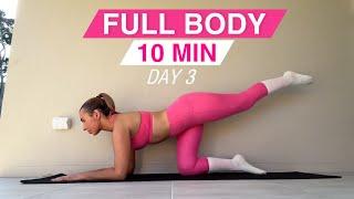 10 MIN BEGINNER PILATES WORKOUT | 7 Day Challenge / Day 3