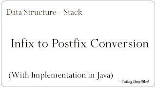 Stack: Infix to postfix conversion using Stack | Implementation in Java