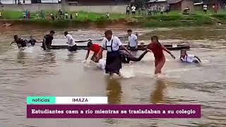 Imaza: Estudiantes caen a río mientras se trasladaban a su colegio