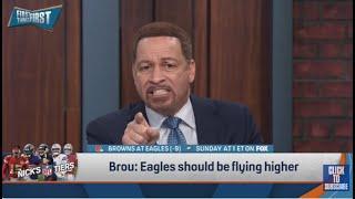 FIRST THINGS FIRST | Nick Wright CALLED OUT By Brou Over Philadelphia Eagles Ranking | NFL