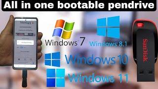 Create Multi OS Bootable Pen drive  Windows 7, 8 ,10, and 11 using mobile | All in one OS predive