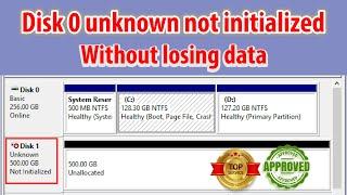 Disk 0 unknown not initialized | Bablu Academy