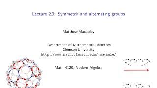 Visual Group Theory, Lecture 2.3: Symmetric and alternating groups