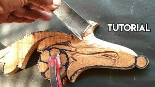 Teak wood carving Tutorial | Flower and leaf