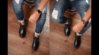 Giày da dr martens nam 8053 thái lan cổ thấp da bò thật