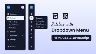 Create A Sidebar with Dropdown Menu in HTML CSS & JavaScript | Step-by-Step Tutorial