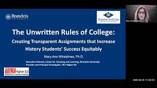 History Gateways: The Unwritten Rules of College