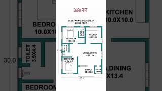 26x30 feet East facing houseplan #Indian construction #shorts #hbg