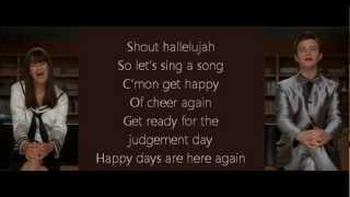 Glee - Happy Days Are Here Again-Get Happy (lyrics)