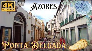 [4K] Azores Islands Ponta Delgada summer walking tour in São Miguel island