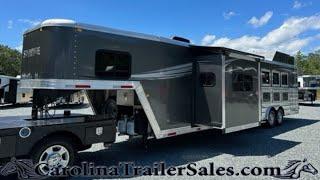 New 2024 Merhow 4 Horse Trailer Tour | 14' LQ, Slide, Dinette & Sofa Layout, Fireplace, Hay Rack