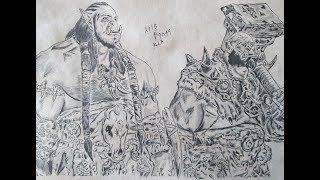 Warcraft by pen and pencil. Orgrim doomhammer and Durotan