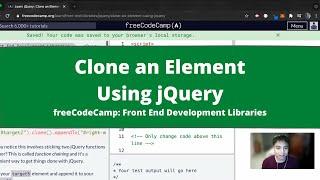 Clone an Element Using jQuery (jQuery) freeCodeCamp Tutorial