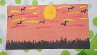 DIY!! 3D Sunset Painting Idea ️️