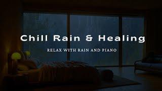 Peaceful Sleep Music with Soft Rain Sounds in Warm Room - Relaxing Music for Deep Sleep