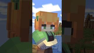 Zombie girl farts poop with villager - minecraft animation #shorts