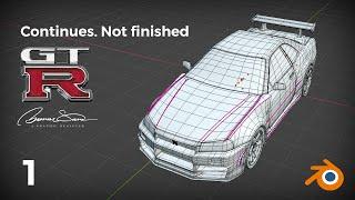 Nissan Skyline GT-R R34 V-Spec II 3D Car Modeling Timelapse - Part 1 - BNR34 V-spec NISMO Z-tune