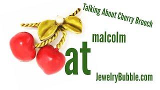 Women's Jewelry, Vintage Enamel Red Cherry Fruit Brooch Product Video Blog